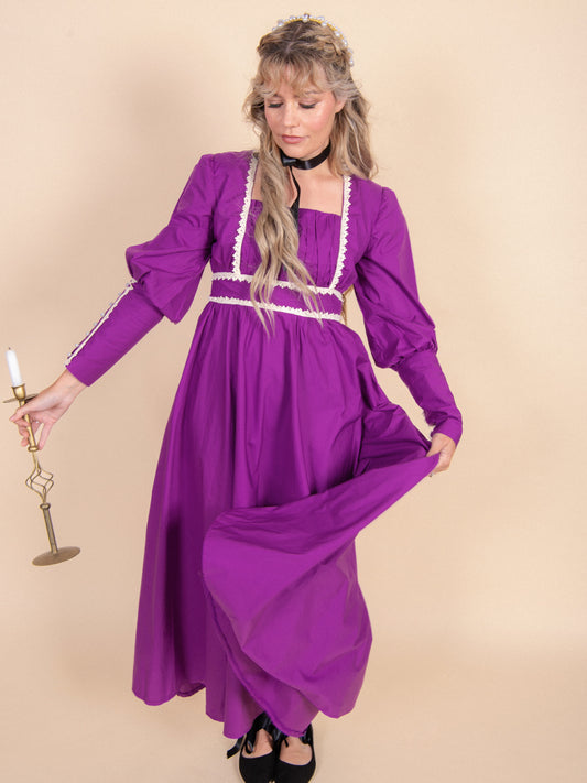 Delphinium Bishop Sleeve Prairie Dress