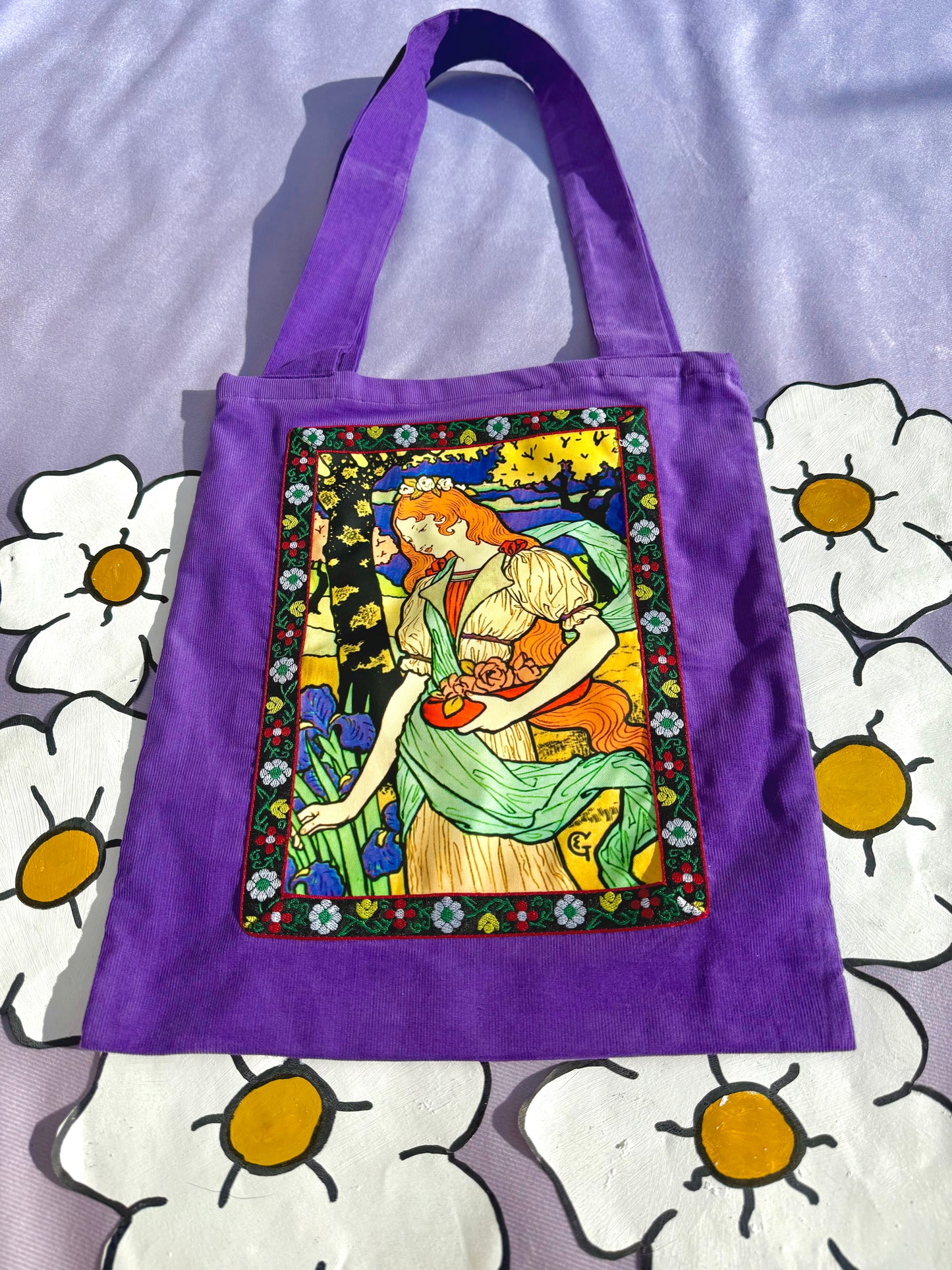 Guinevere Tapestry Tote Bag Purple