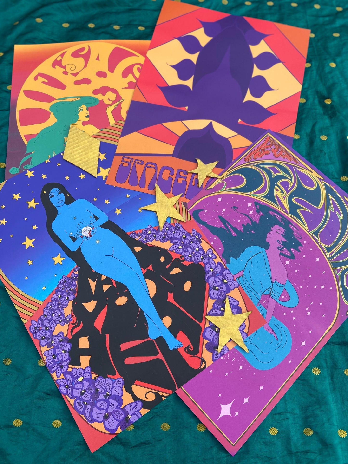 Jefferson Airplane Art Nouveau Inspired Psychedelic Original Artwork Poster