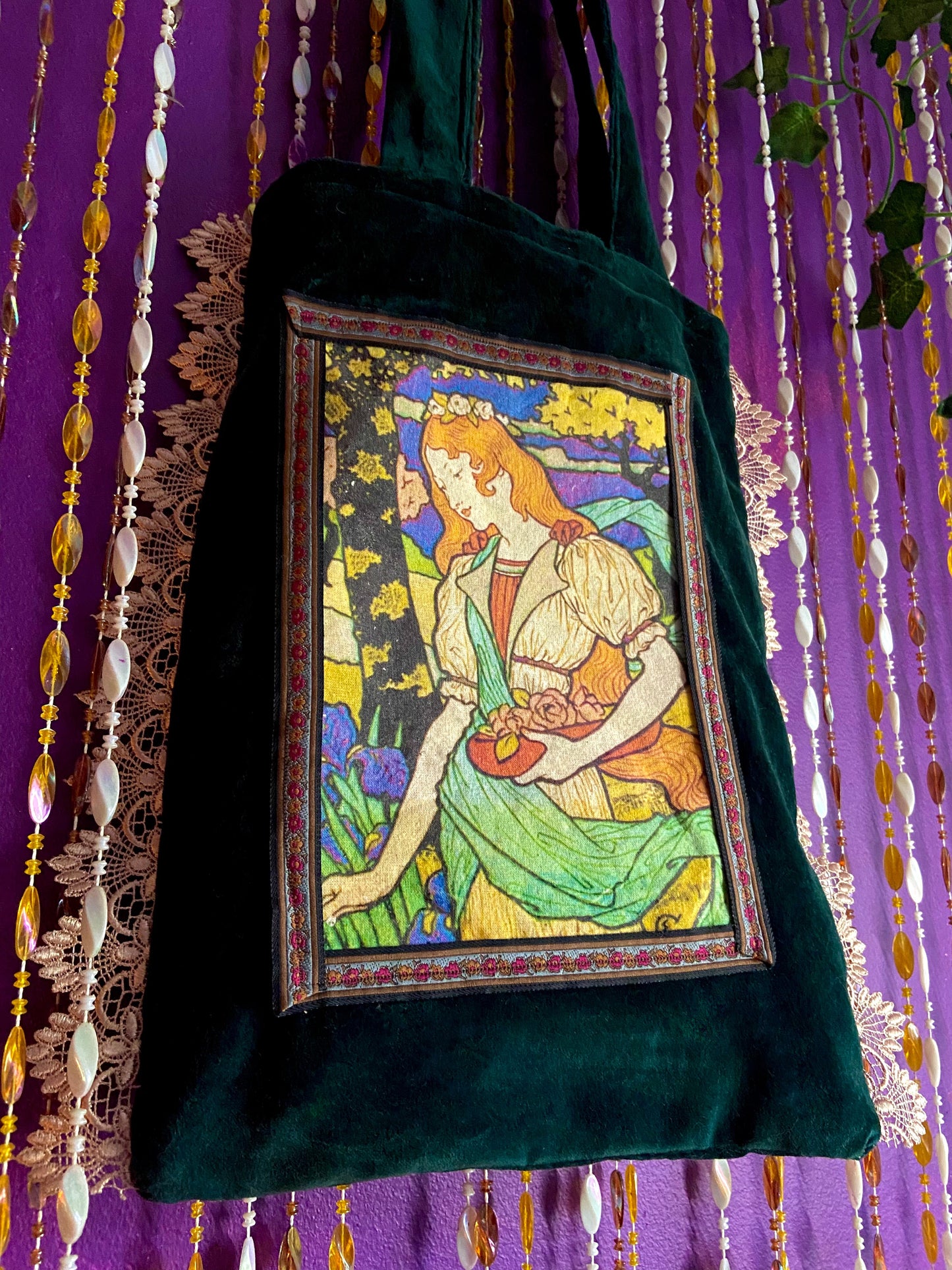 Guinevere Velvet Tapestry Tote Bag