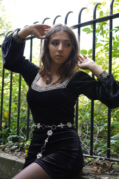 Holy Maiden Velvet Mini Dress