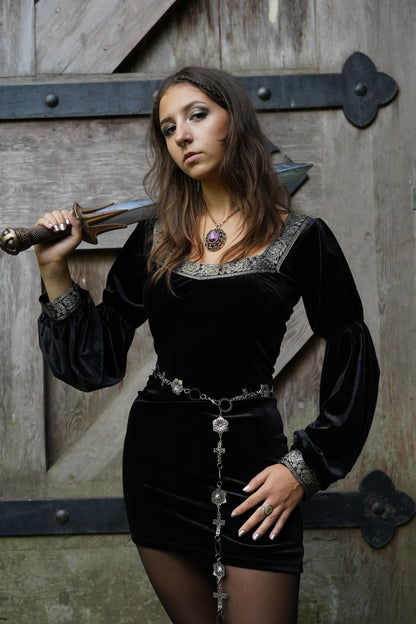 Holy Maiden Velvet Mini Dress