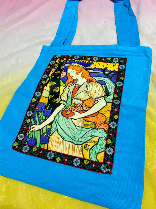 Guinevere Tapestry Tote Bag Blue