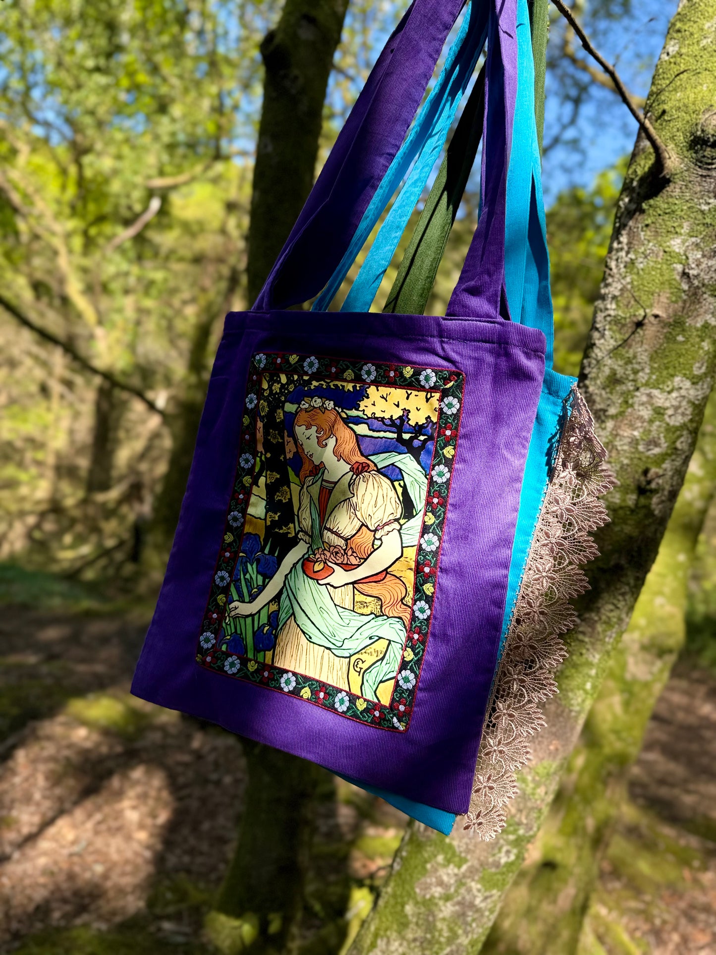 Guinevere Tapestry Tote Bag Purple