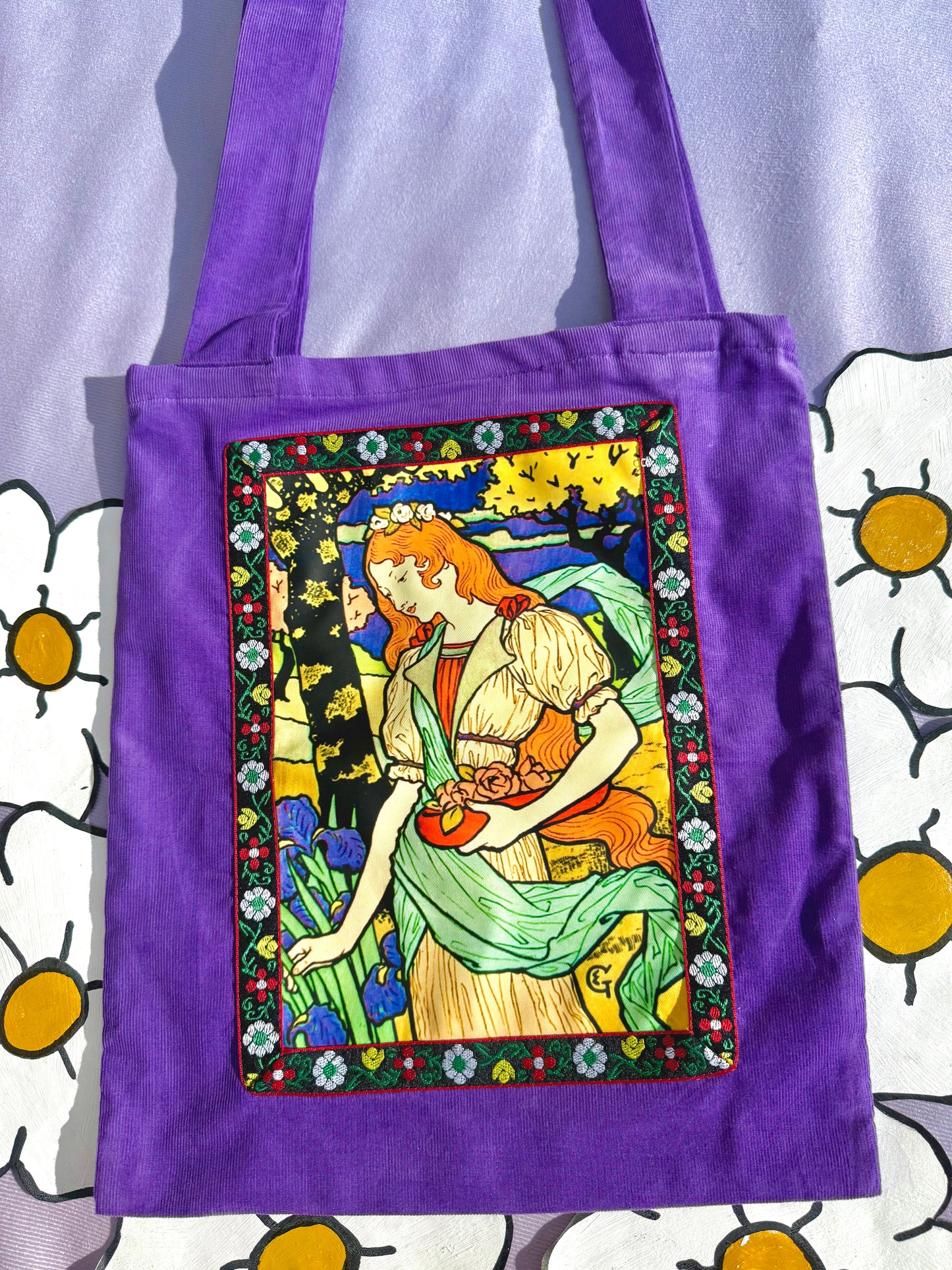 Guinevere Tapestry Tote Bag Purple