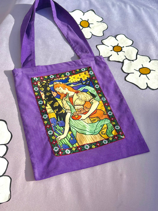 Guinevere Tapestry Tote Bag Purple