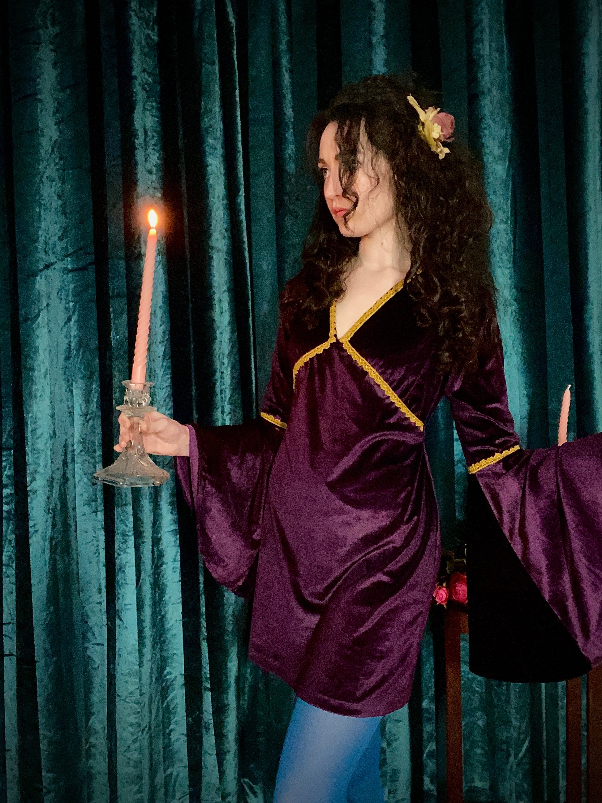 Coven Velvet Bell Sleeve Dress – Spacewomanshop