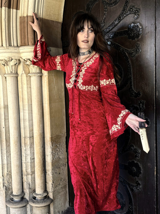 Morgana Crimson Midi Dress