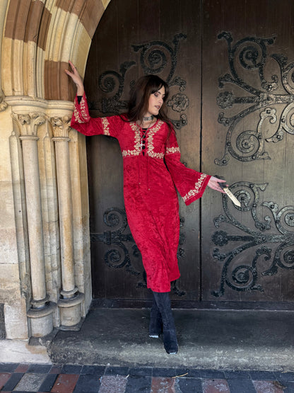 Morgana Crimson Midi Dress