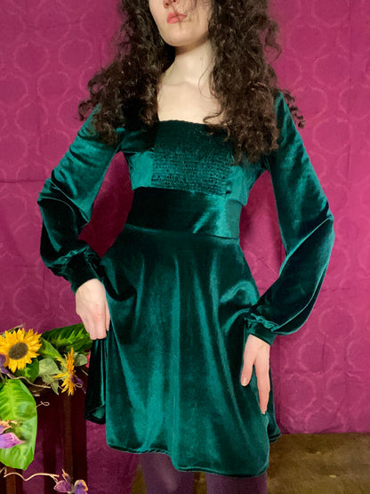 The High Priestess Velvet Bishop Sleeve Dress