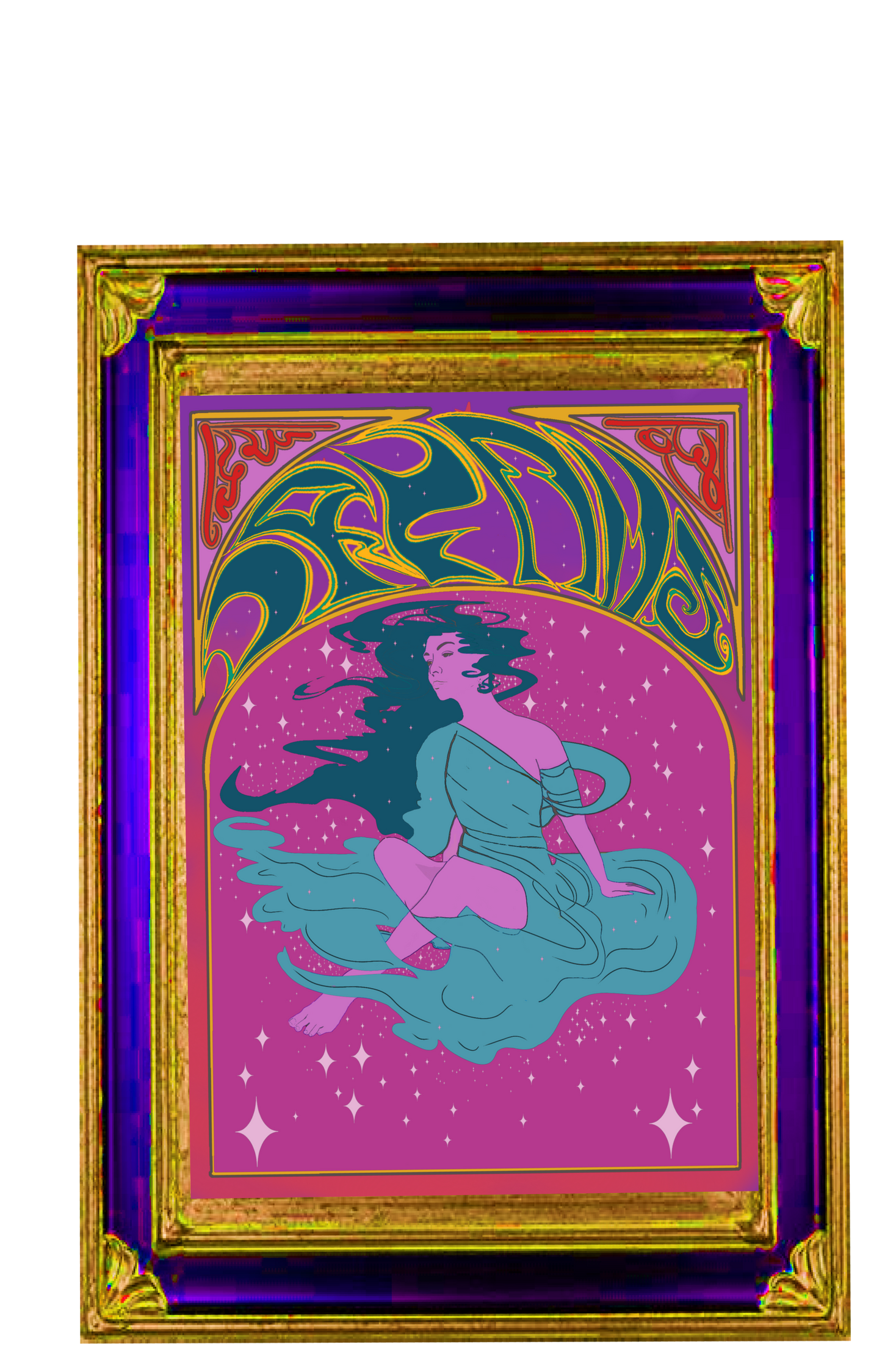 Fleetwood Mac Stevie Nicks Dreams Art Nouveau Psychedelic Original Artwork Poster Print