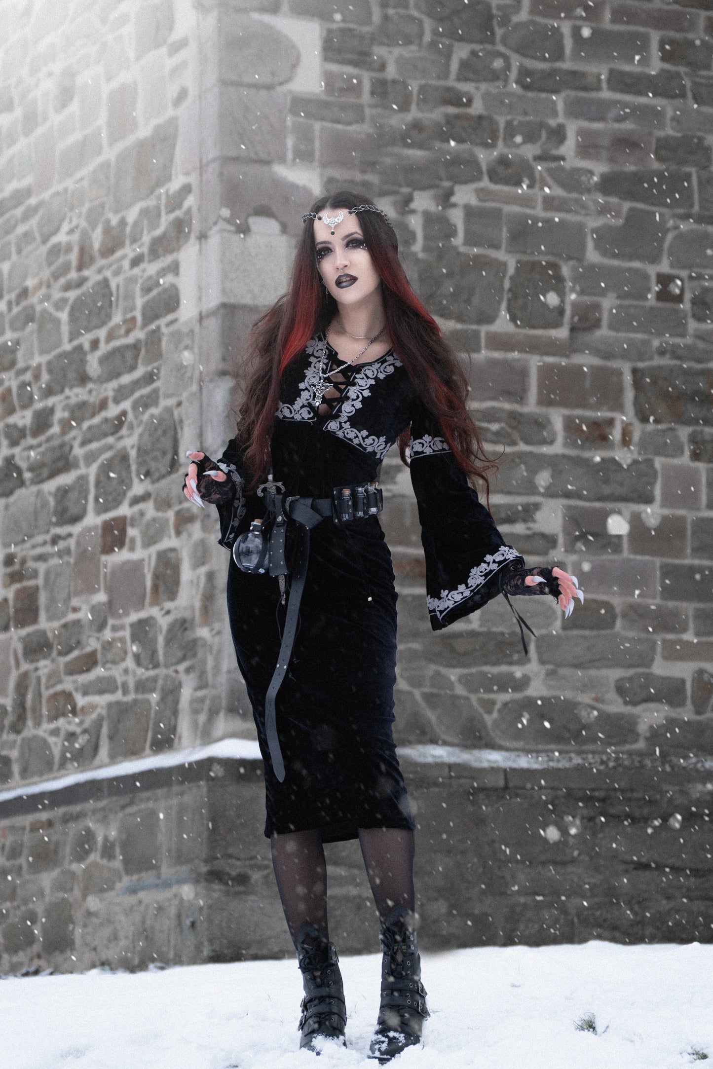 Morgana Obsidian Midi Dress