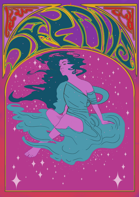 Fleetwood Mac Stevie Nicks Dreams Art Nouveau Psychedelic Original Artwork Poster Print